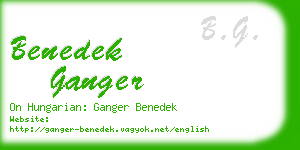benedek ganger business card